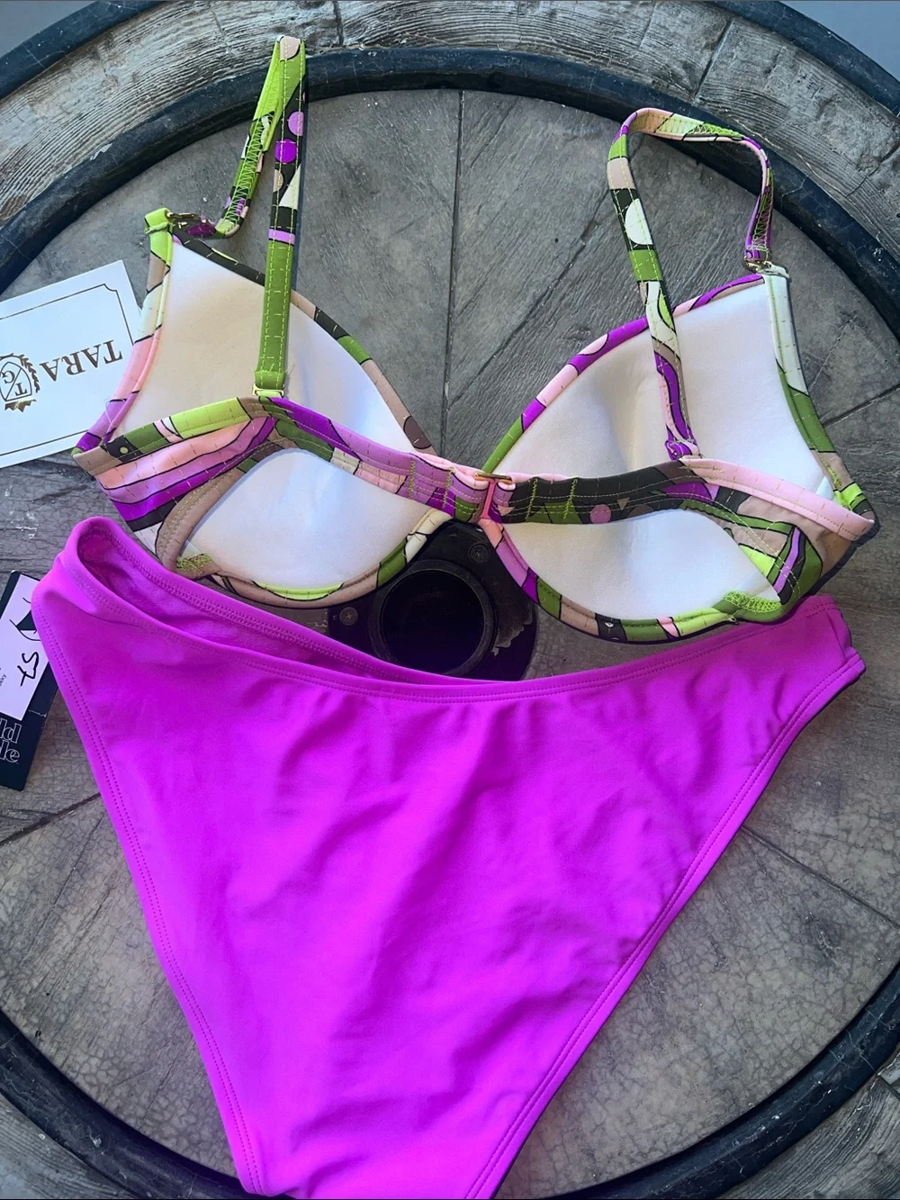 Women’s Two-Piece Bikini Set — Purple & Multicolor Print.  B11